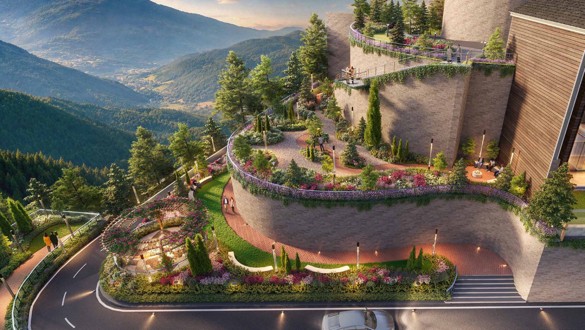 The estate as imagined, architectural rendition