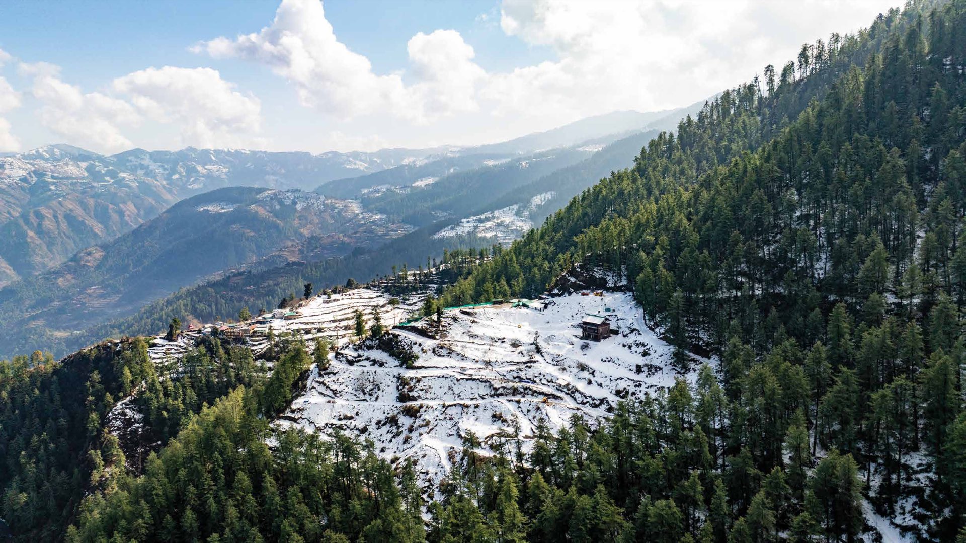 The estate under winter snow